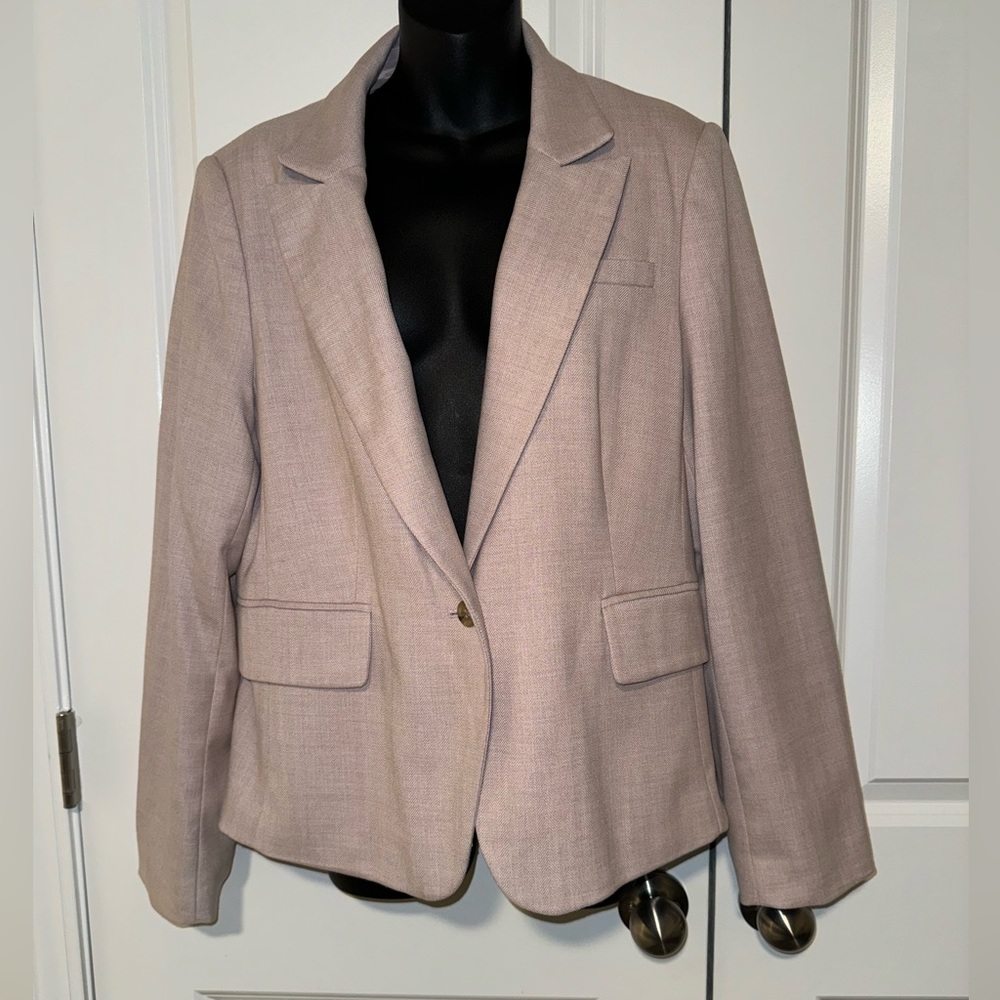 Banana Republic women’s pale pink herringbone suit jacket blazer - size 14